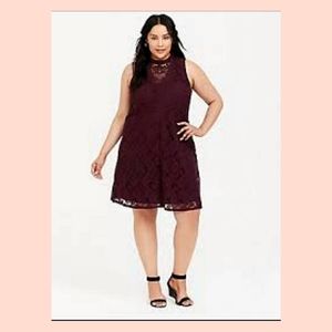 Torrid Wine Trapeze Dress